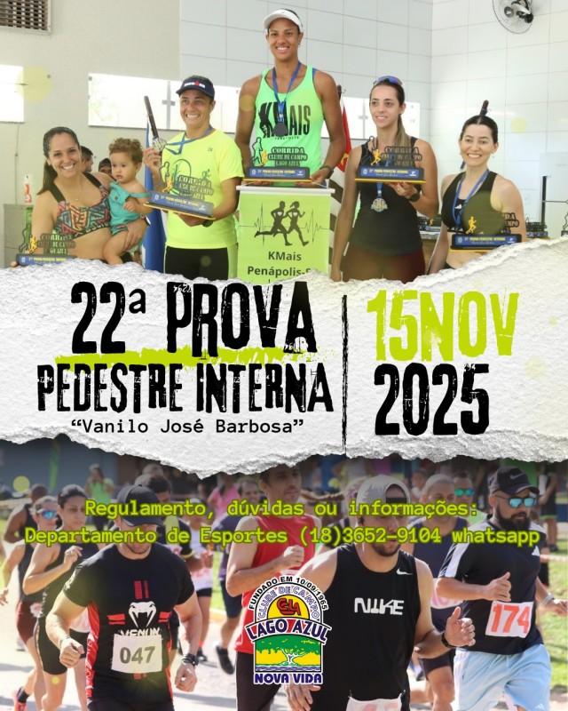 Clube de Campo Lago Azul realizará Corrida Pedestre