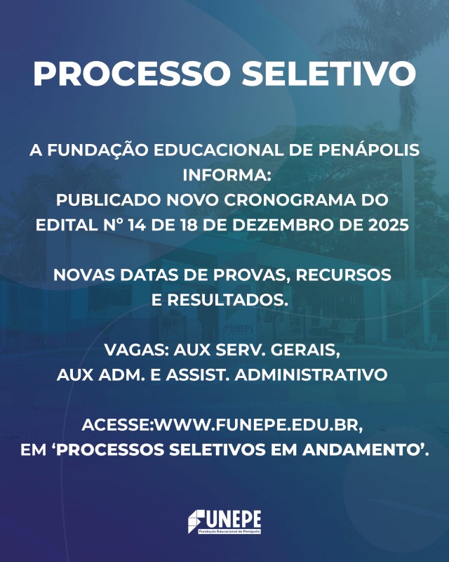 Processo Seletivo para contratação conta com novo cronograma de atividades