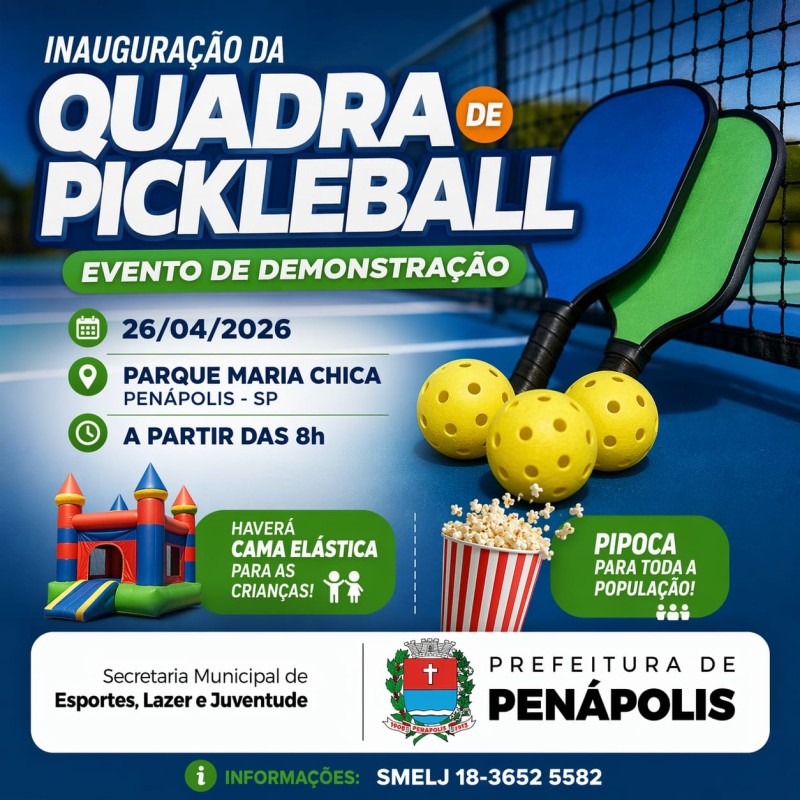 Quadra de pickleball será inaugurada dia 26