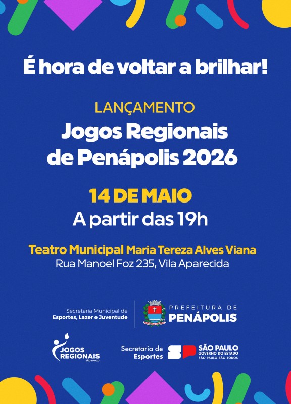 Lançamento dos Jogos Regionais 2026 será no próximo dia 14