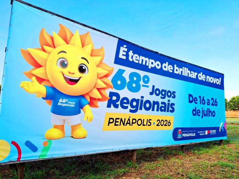 Divulgação dos Jogos Regionais estampada pela cidade