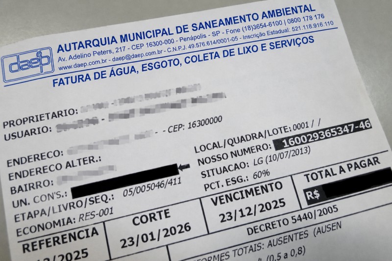 Daep disponibiliza opções de datas de vencimento para contas de água