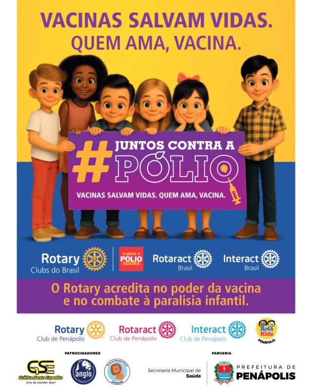 Rotary & Saúde: Ação no centro da cidade vacinará crianças e adolescentes das 10h às 12h