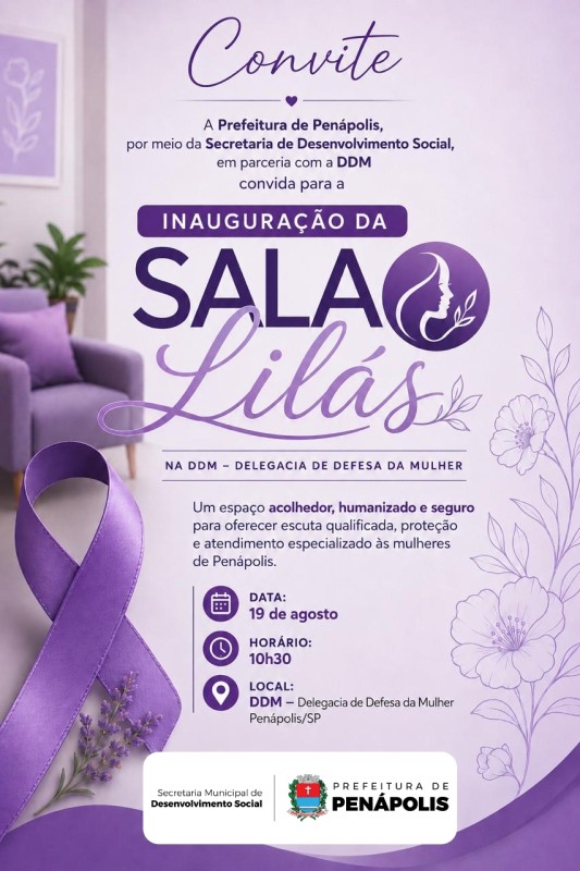 Sala Lilás oferecerá acolhimento a mulheres vítimas de violência