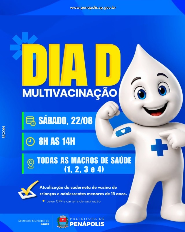 DIA D: Macros abrem hoje das 08h às 14h para vacinar menores de 15 anos