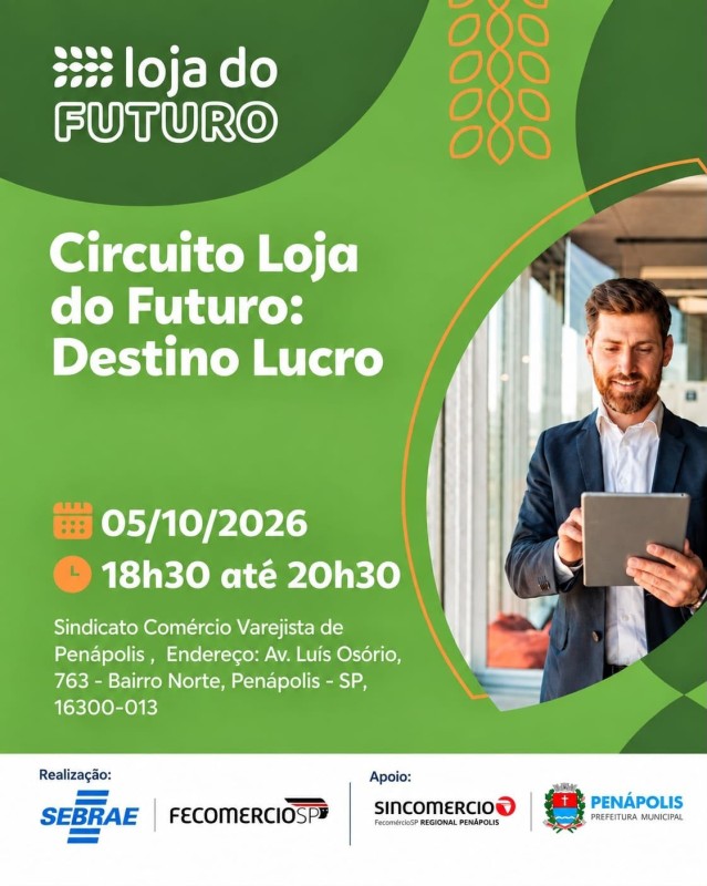 Circuito Loja do Futuro leva estratégias de inteligência artificial para empreendedores de Penápolis