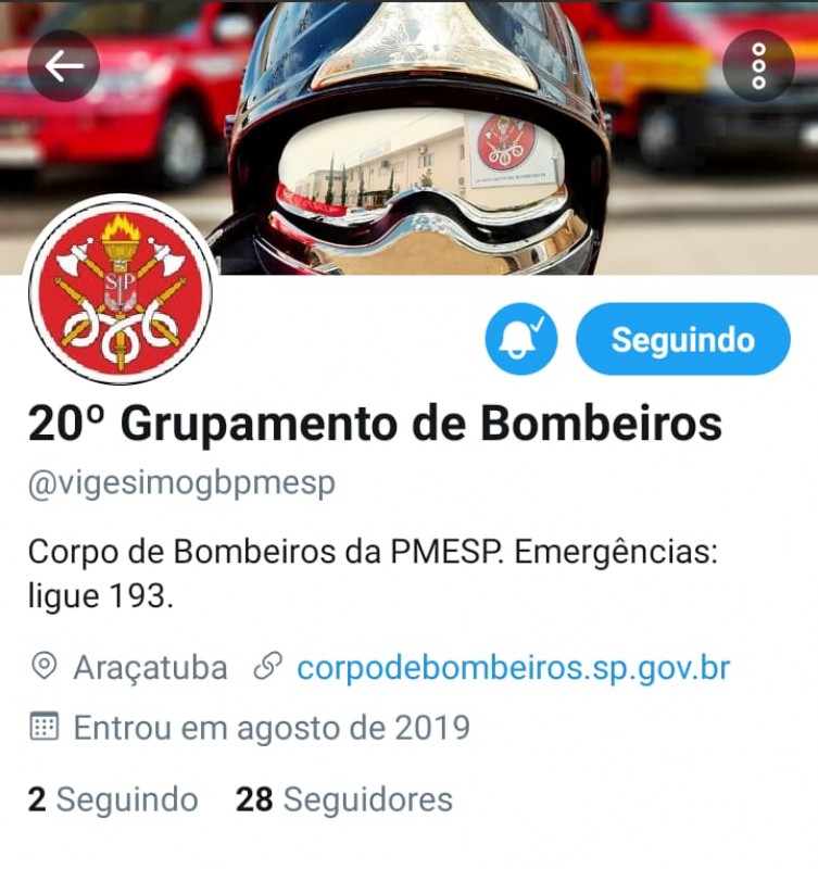 Bombeiros lançam página no Twitter para divulgar ocorrências em tempo real