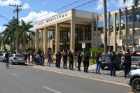 Categoria promoveu uma manifestação pacífica no começo da tarde de ontem (14)