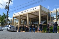 Categoria promoveu uma manifestação pacífica no começo da tarde de ontem (14)