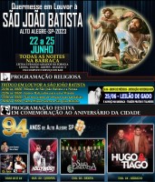 Programação da tradicional festa de São João Batista