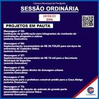 Projetos a serem votados na sessão de segunda-feira (26)