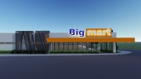 Projeto do prédio do Big Mart Dracena, que está em construção