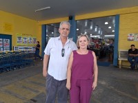 Proprietários da rede Supermercado São Cristovão, Marcos Antonio Nani Rinaldi e  esposa Marisa Aparecida Rodrigues Nani
