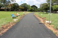 Parque ganhou uma nova pista de caminhada, com o recapeamento de todo o seu trajeto