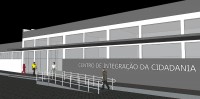 Perspectiva virtual do projeto do “Centro de Integração da Cidadania”, na antiga Estação Ferroviária